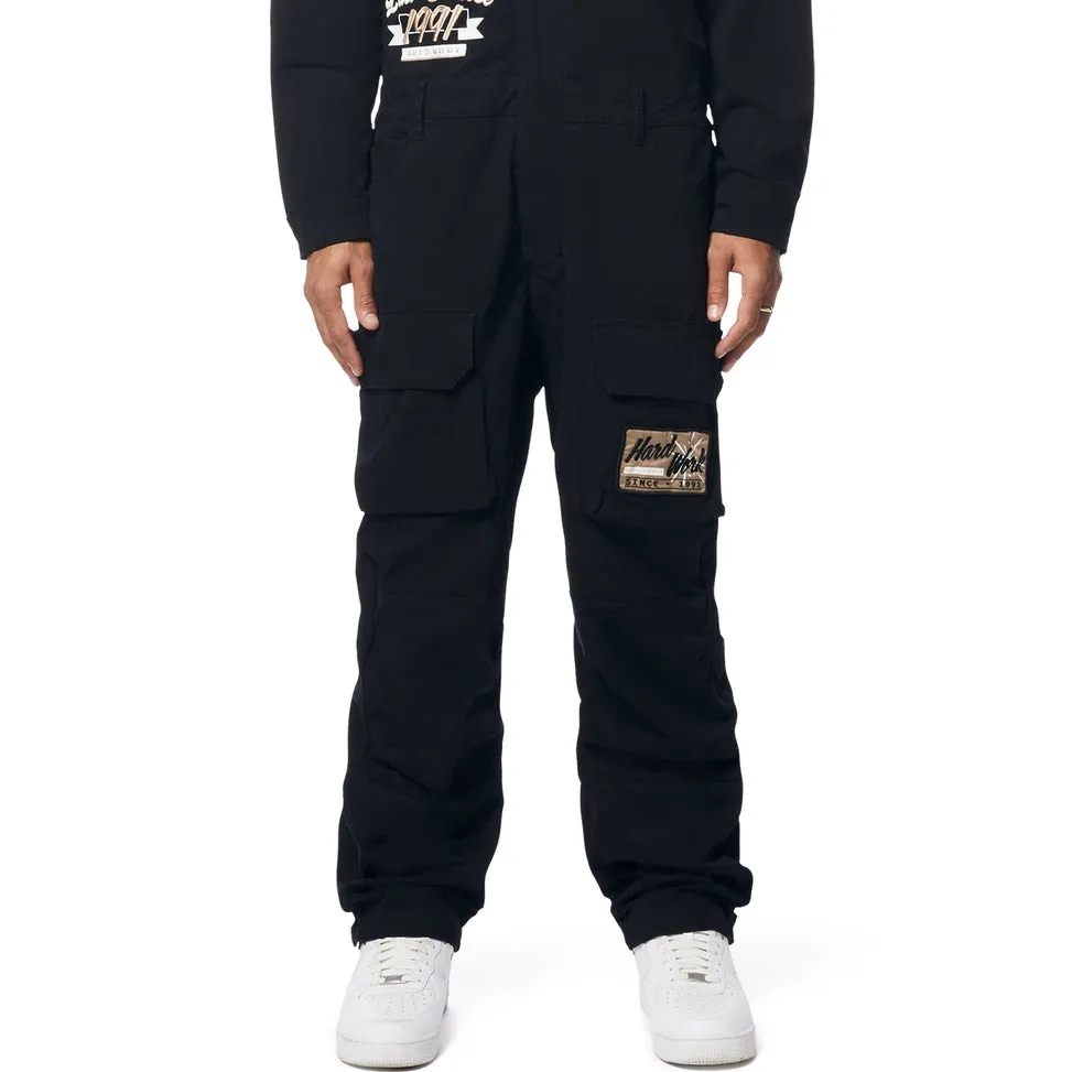 Pit Stop Twill Jumpsuit - Black