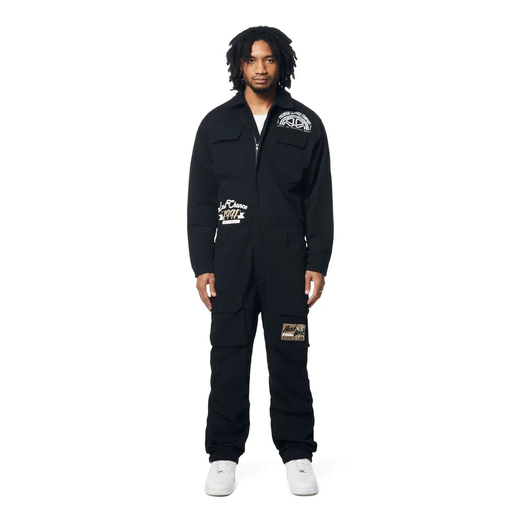 Pit Stop Twill Jumpsuit - Black