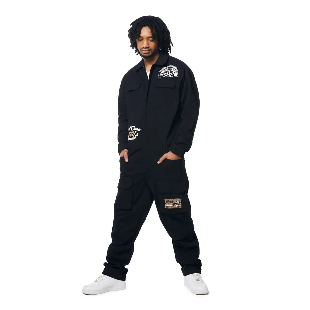 Pit Stop Twill Jumpsuit - Black