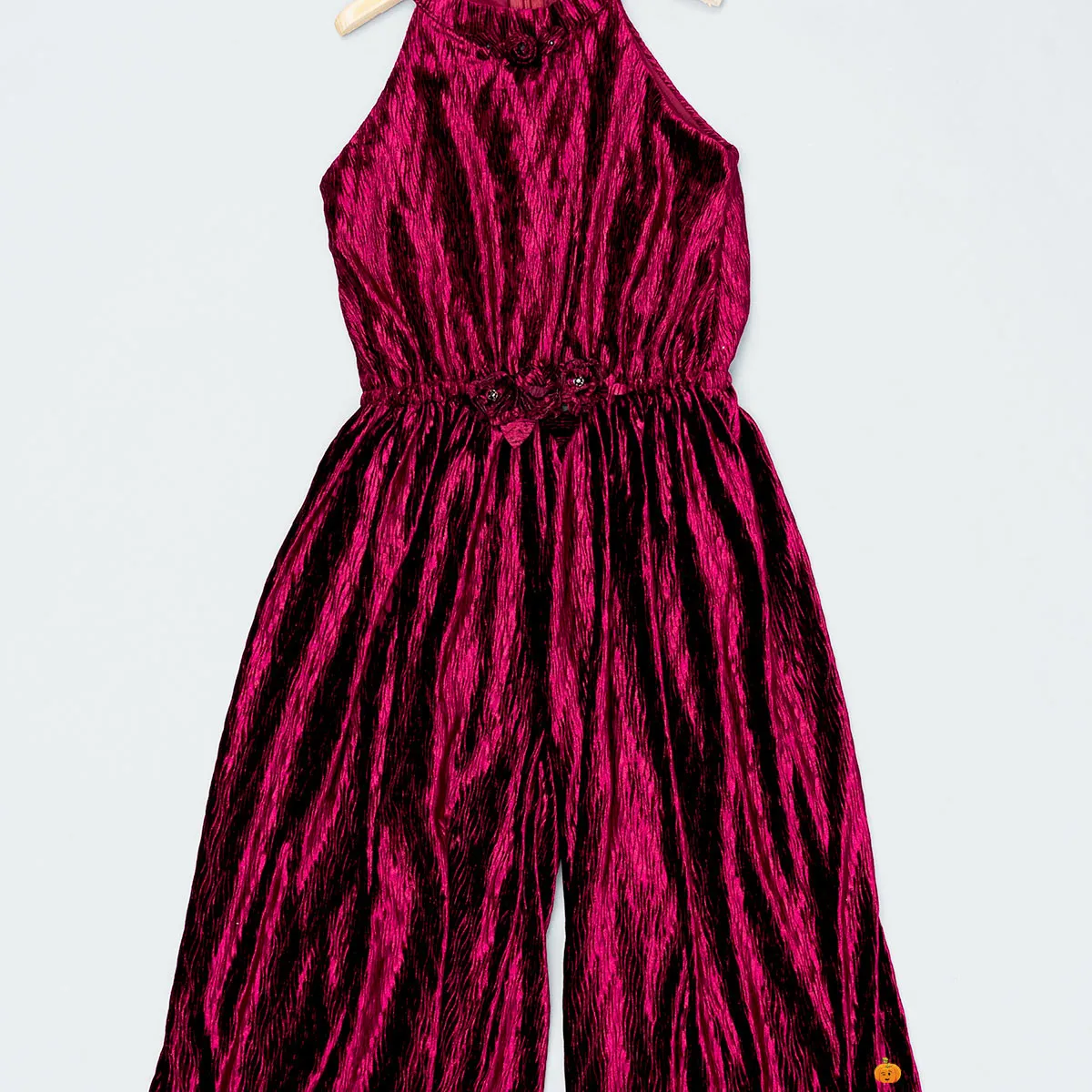 Pleated Velvet Jump Suit for Girls