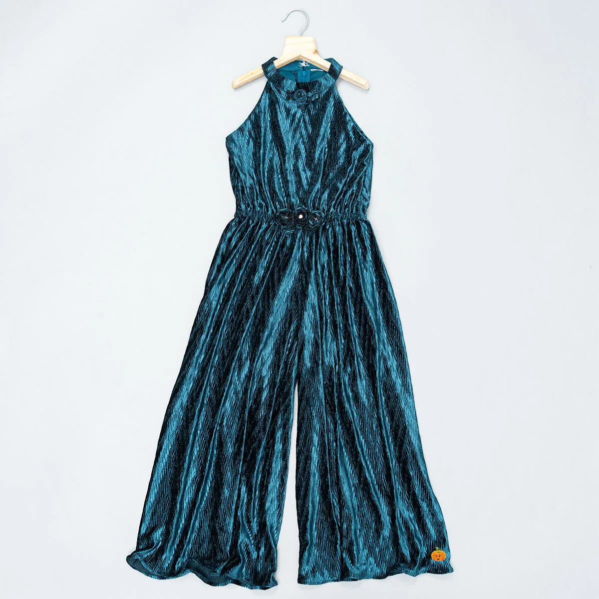 Pleated Velvet Jump Suit for Girls