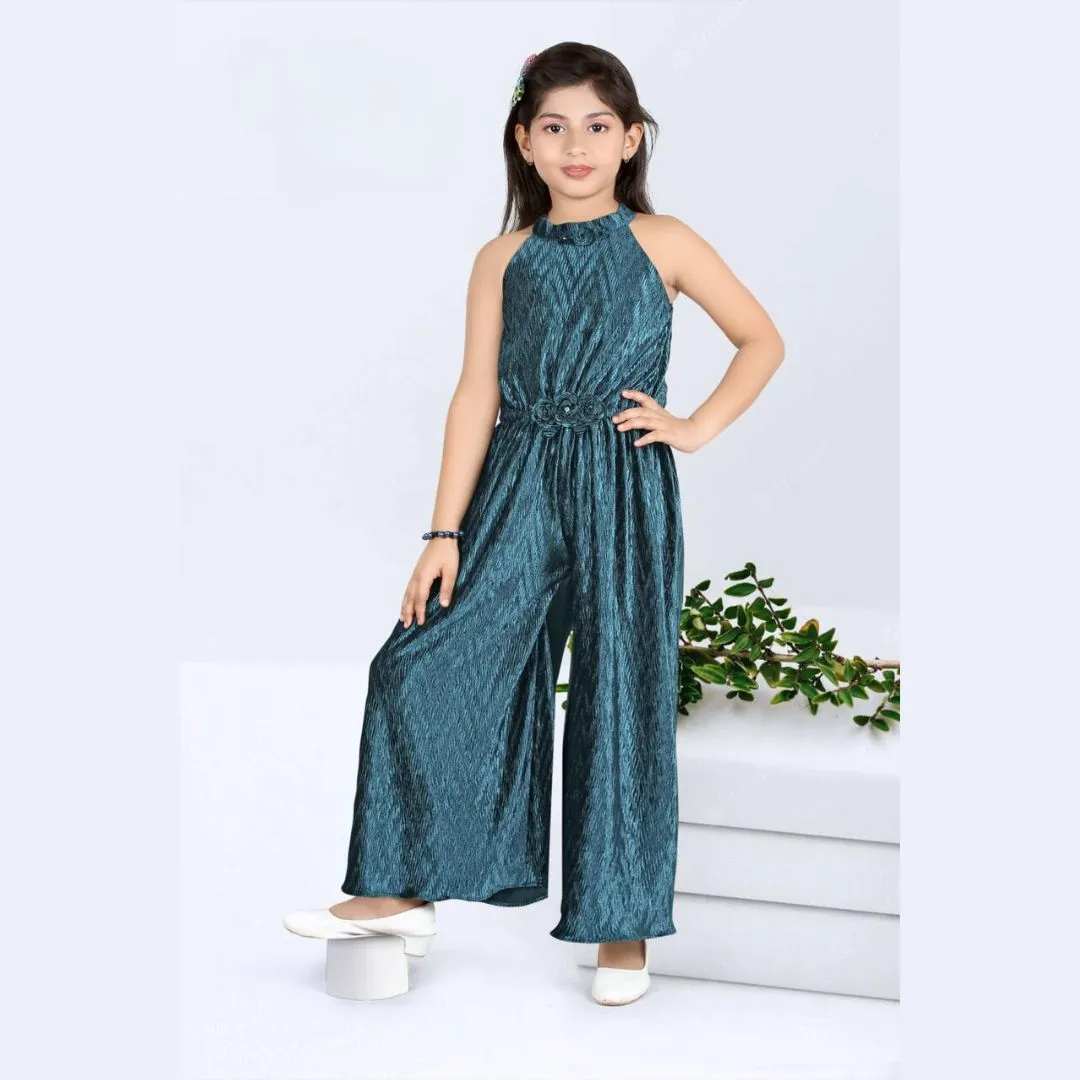 Pleated Velvet Jump Suit for Girls