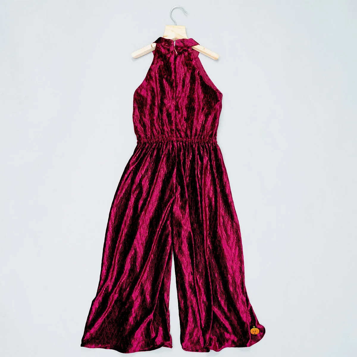 Pleated Velvet Jump Suit for Girls