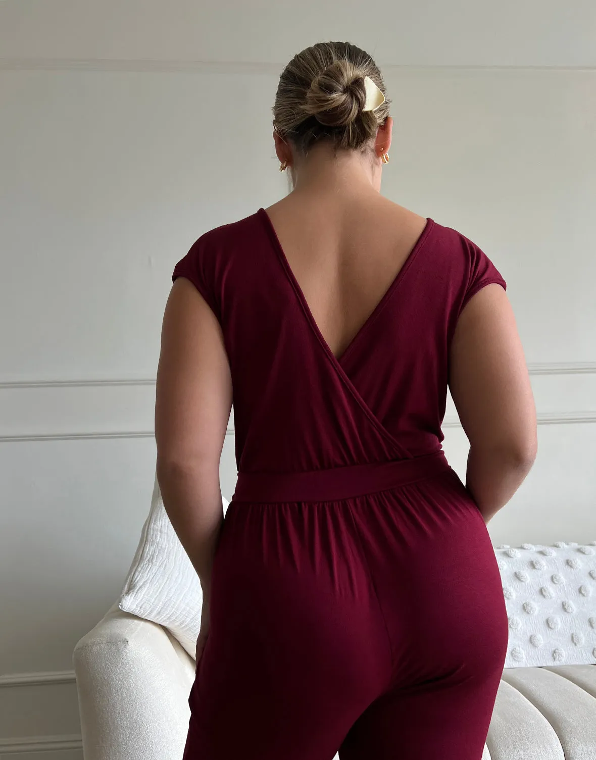 Plus Size Knit Sleeveless Jumpsuit