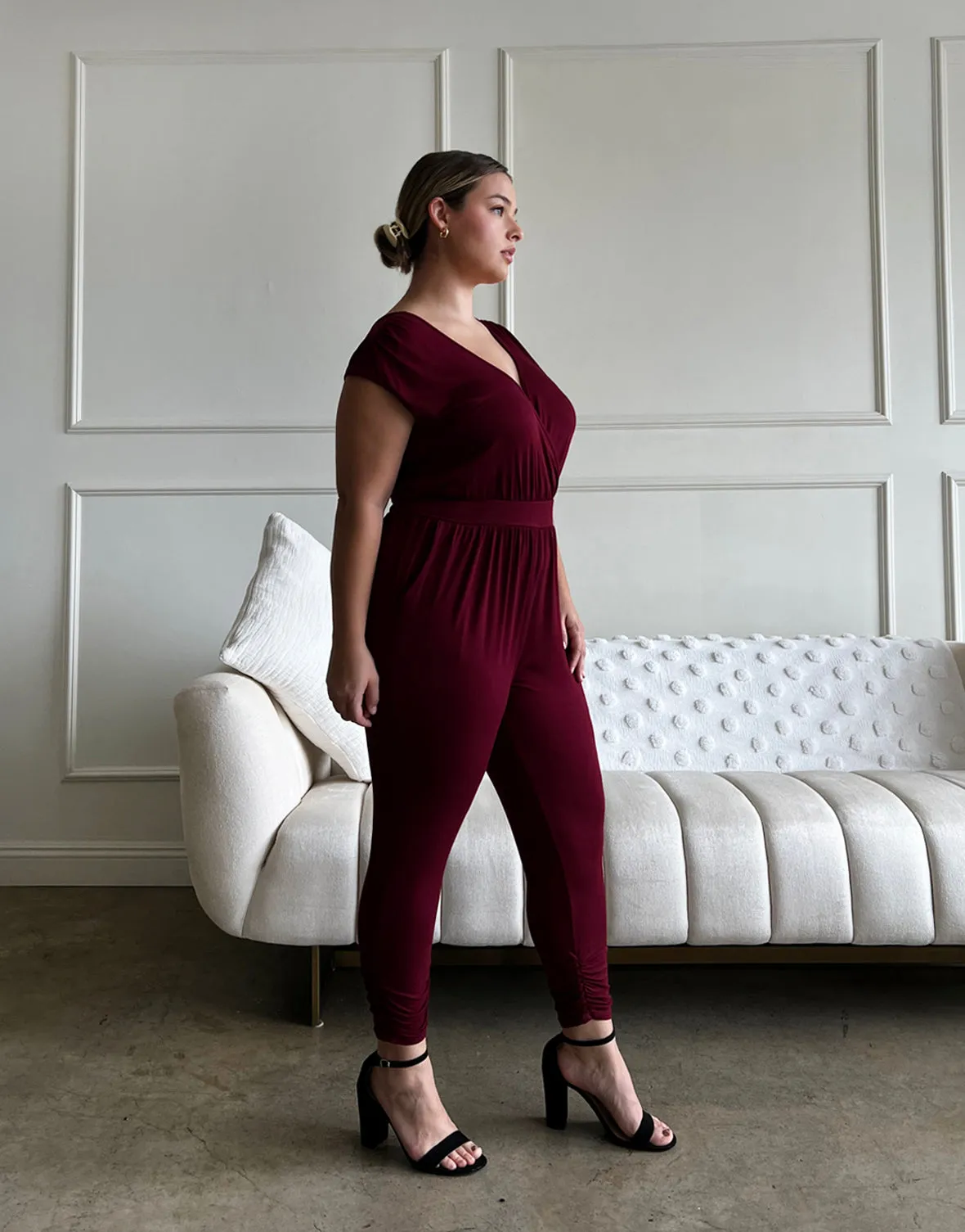 Plus Size Knit Sleeveless Jumpsuit