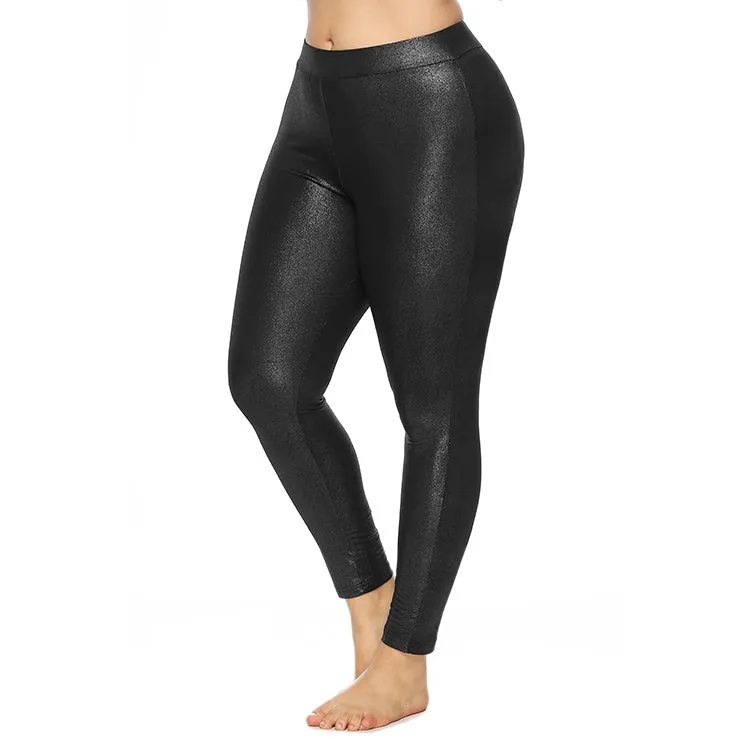 Plus Size Shiny Leggings