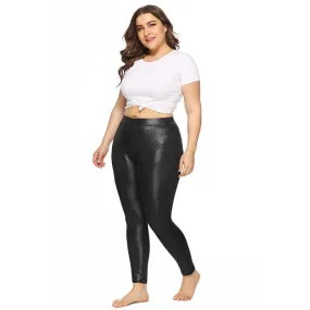 Plus Size Shiny Leggings