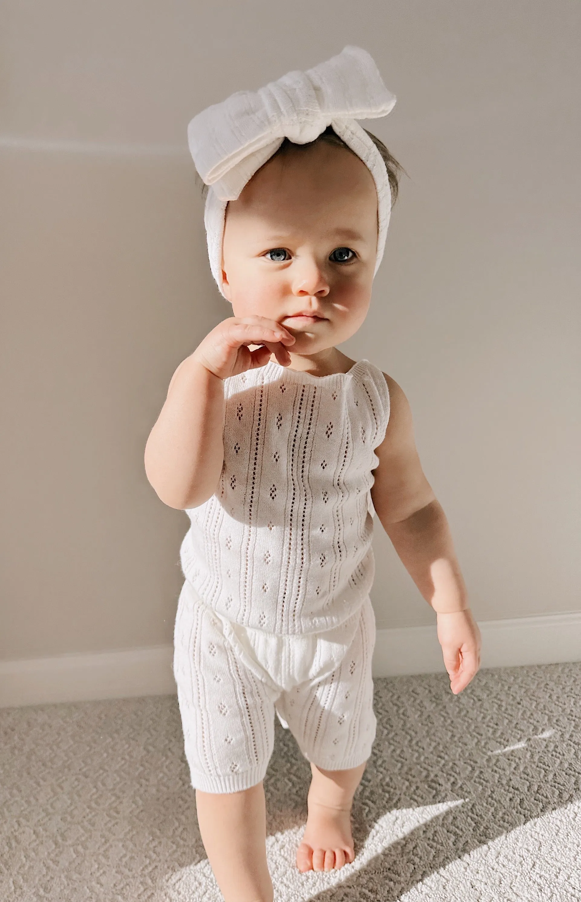 Pointelle Romper - White