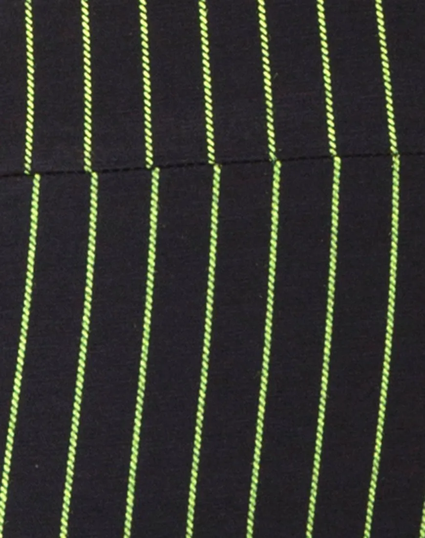 Poton Cutout Unitard in Neon Pinstripe