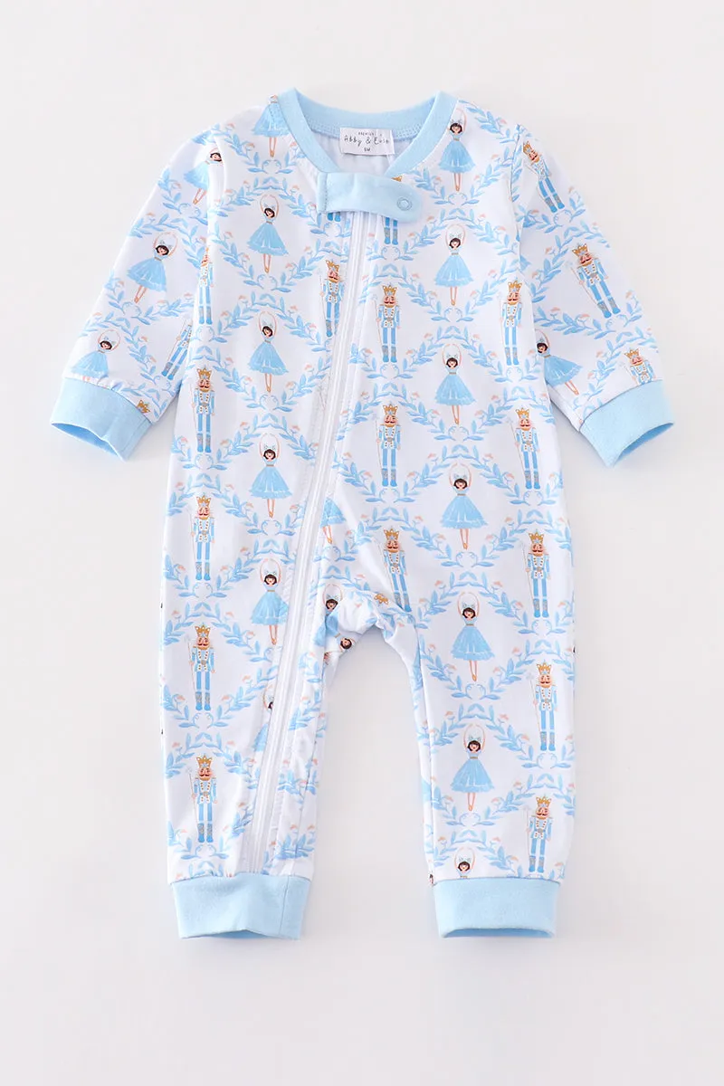 Premium Blue nutcracker print boy romper