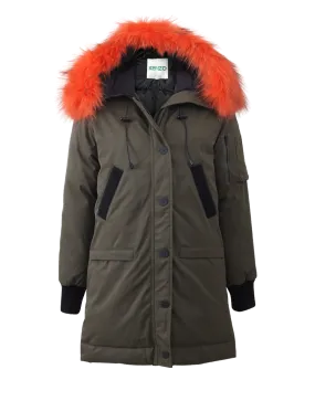 Puffer Coat With Fur Collar