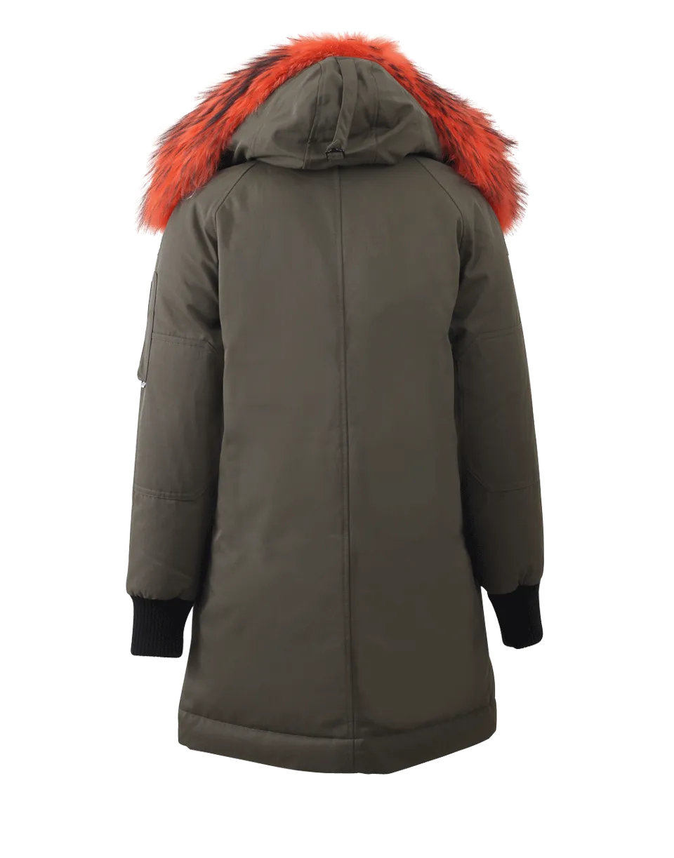 Puffer Coat With Fur Collar