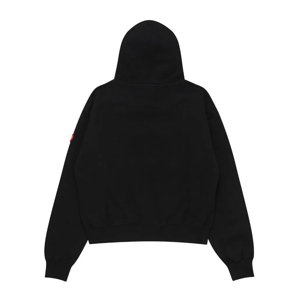 Pullover Zipper Hoodie BOXY FIT FURE BLACK