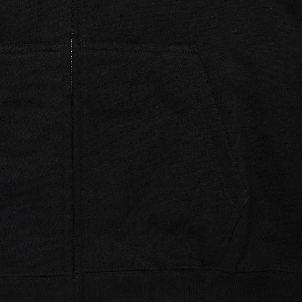 Pullover Zipper Hoodie BOXY FIT FURE BLACK