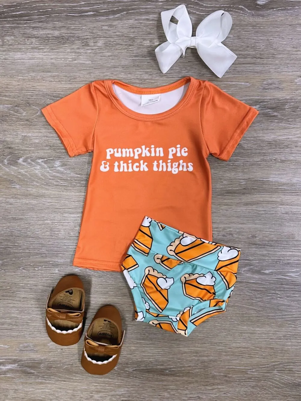 Pumpkin Pie & Thick Thighs 2 Piece Baby Outfit