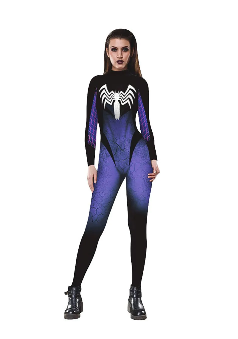 Purple VENOM Cosplay Jumpsuit Costume For Women