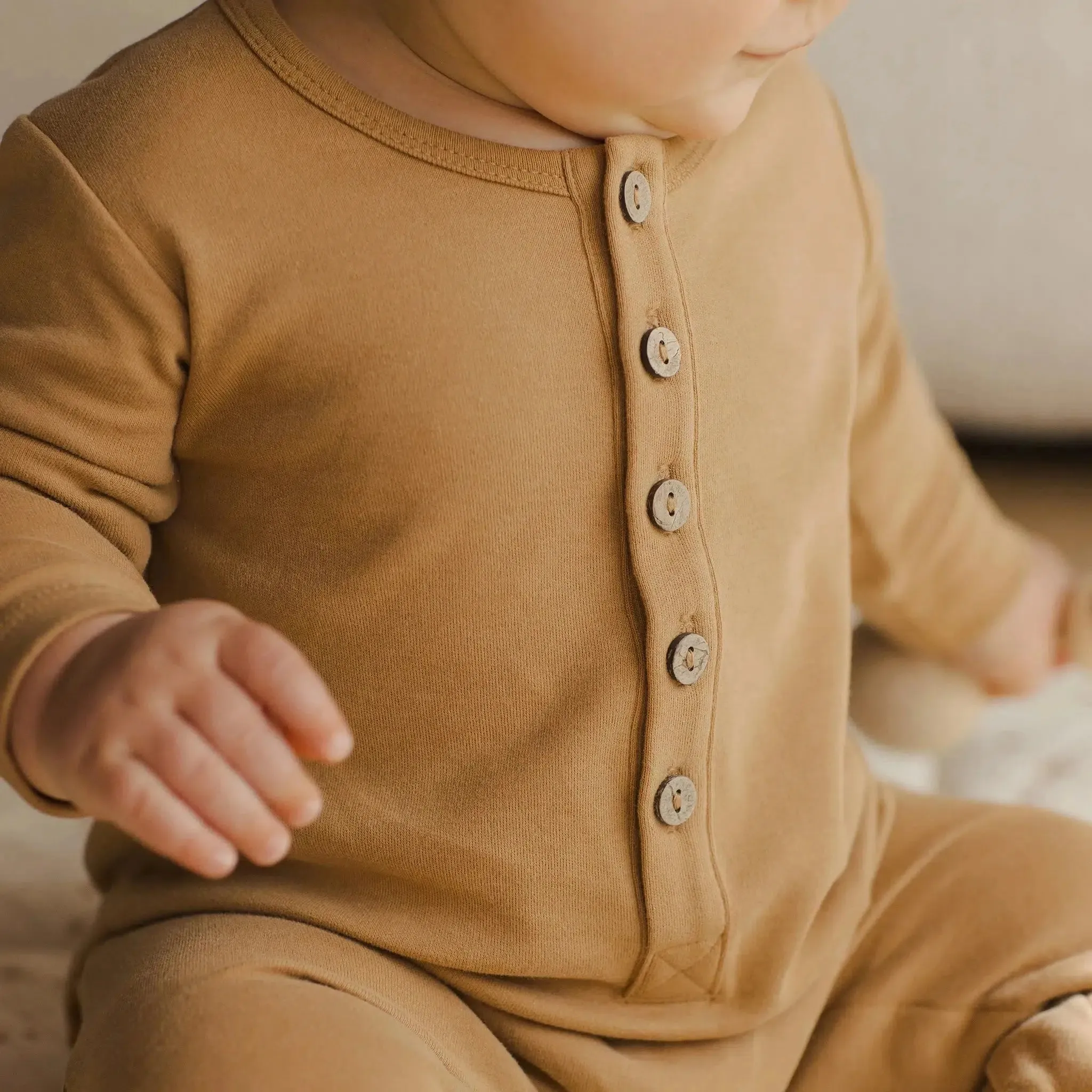 Quincy Mae - Organic Long Sleeve Jumpsuit - Golden