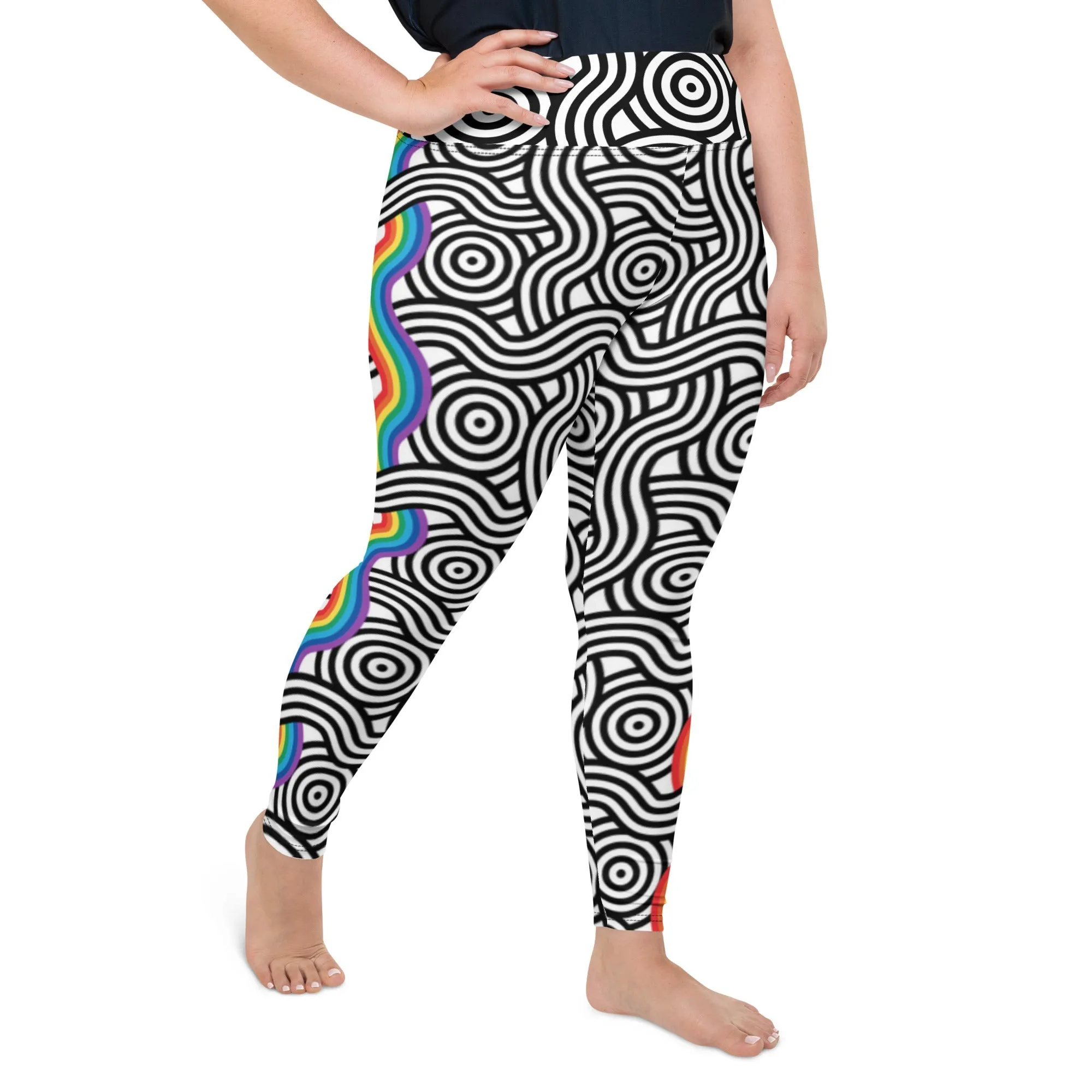 Rainbow Lines Plus Size Leggings