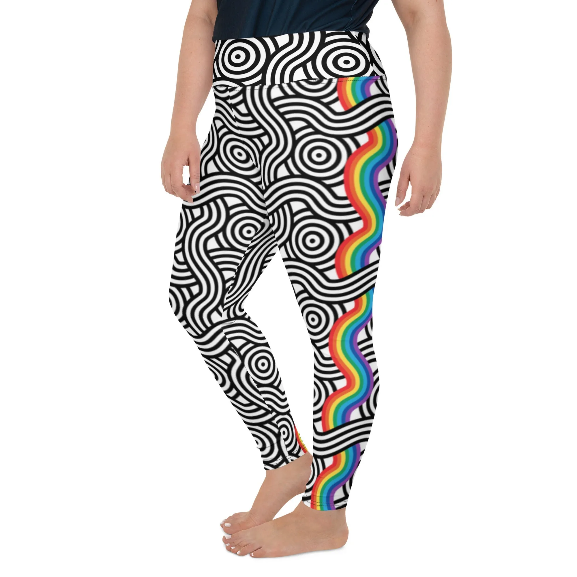 Rainbow Lines Plus Size Leggings