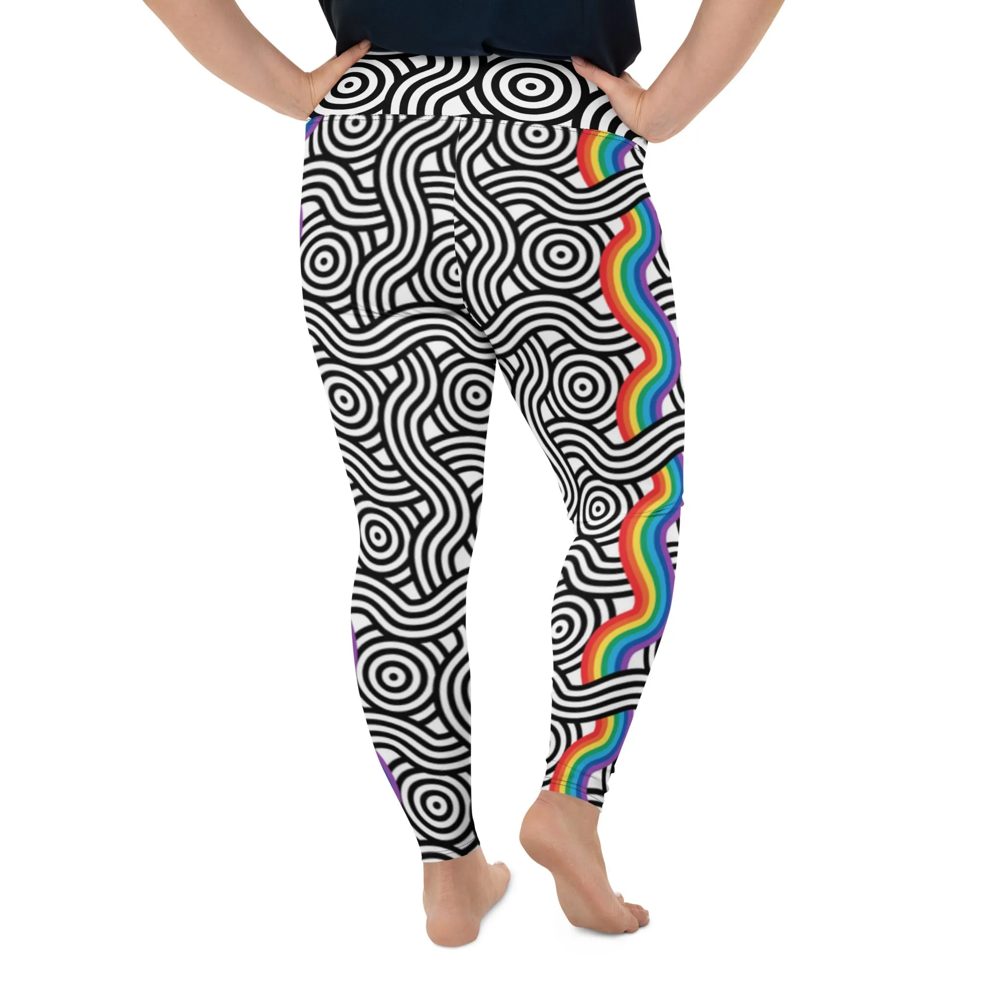 Rainbow Lines Plus Size Leggings