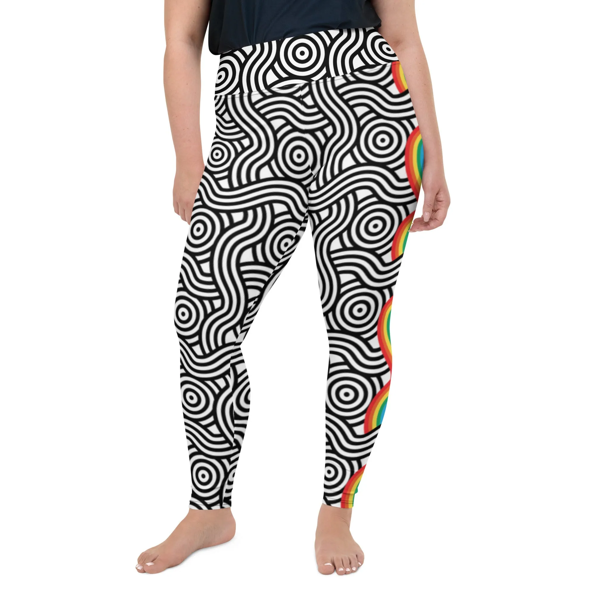 Rainbow Lines Plus Size Leggings