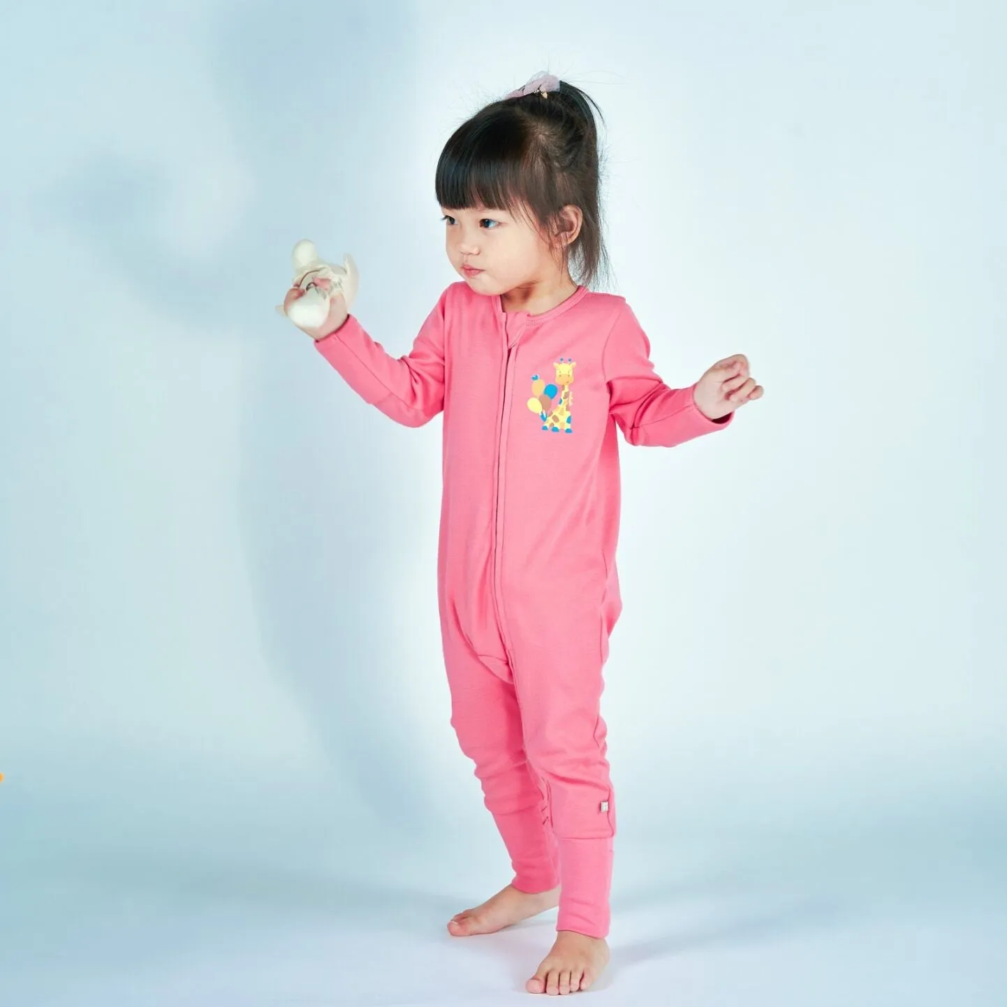 Rainbow Safari Zippy Baby Jumpsuit 2Pc Bundle (Pink)