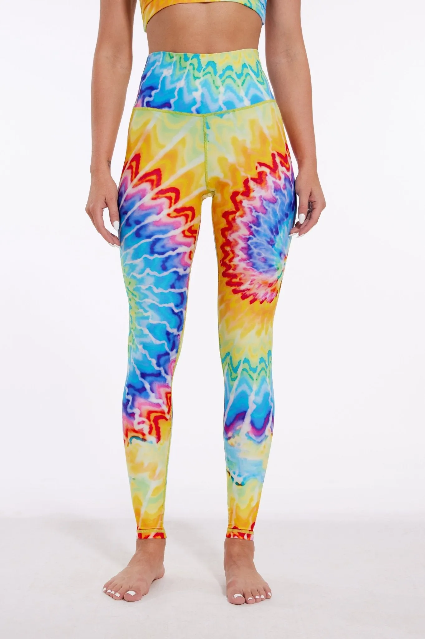 Rainbow Spiral High-waisted Leggings