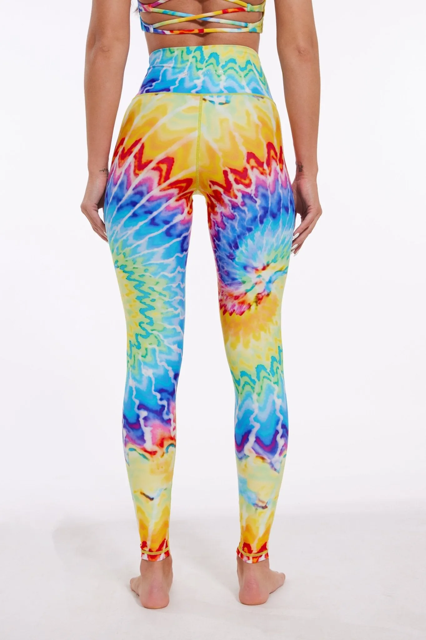 Rainbow Spiral High-waisted Leggings