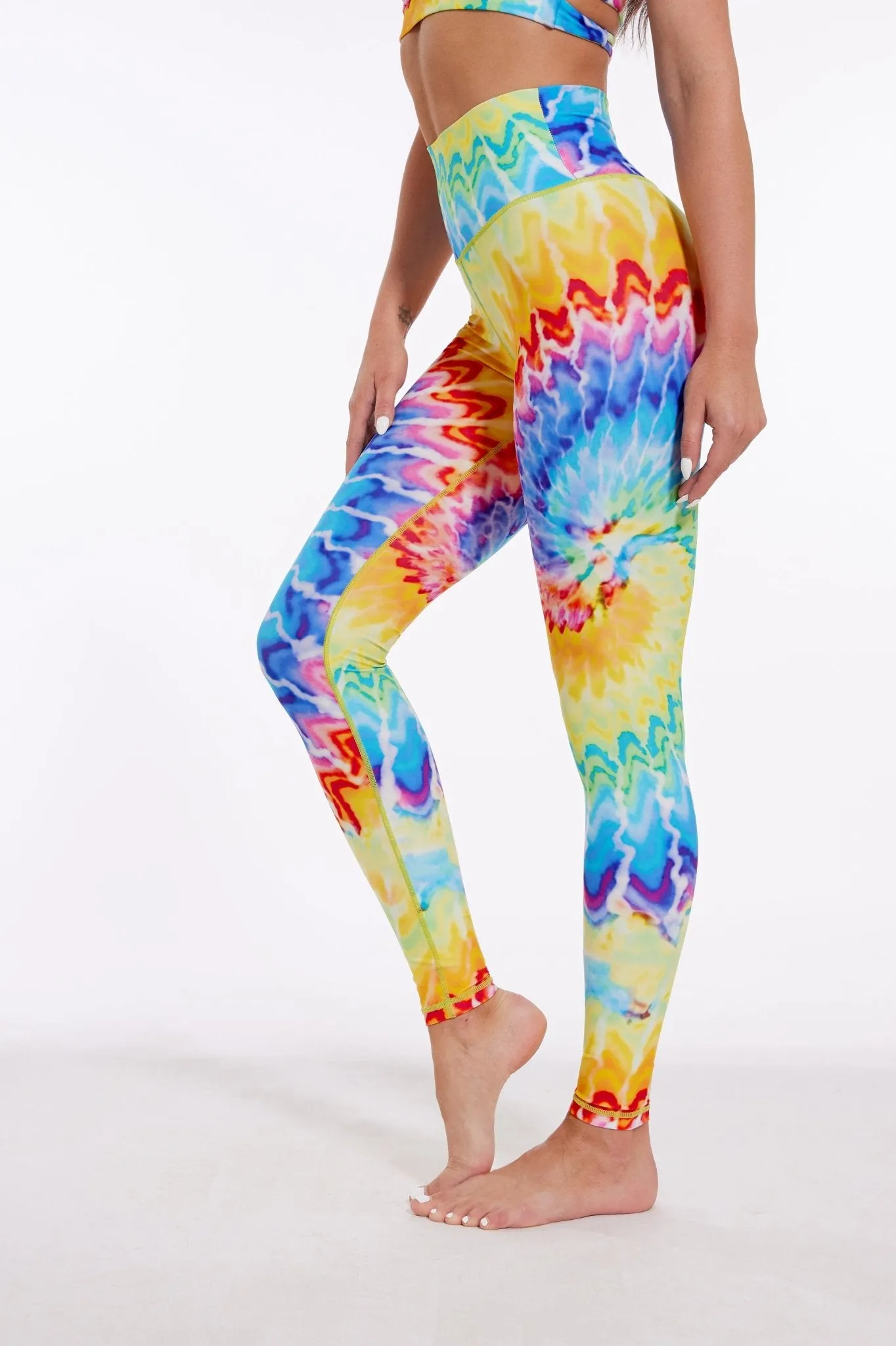 Rainbow Spiral High-waisted Leggings