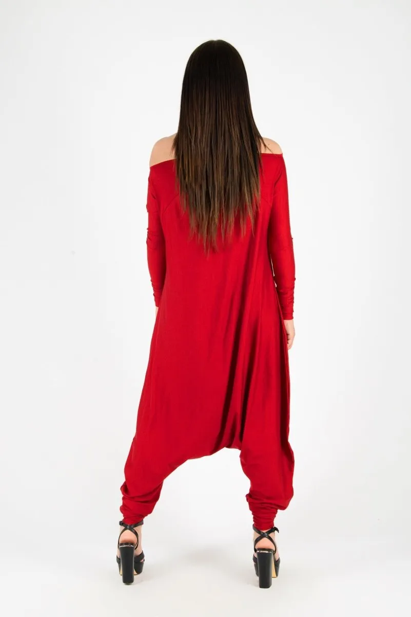 Red Harem Jumpsuit Marla