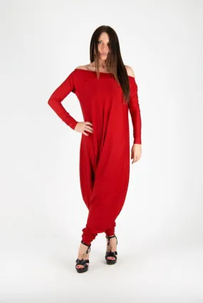 Red Harem Jumpsuit Marla