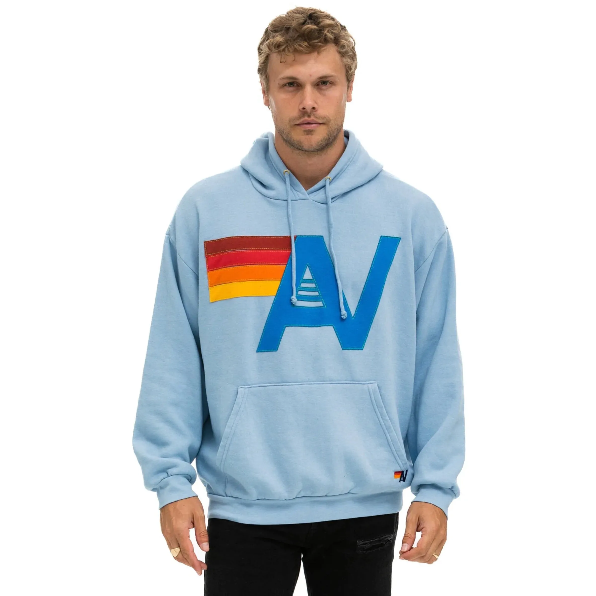 Relaxed Logo Stitch Pullover Hoodie Ice