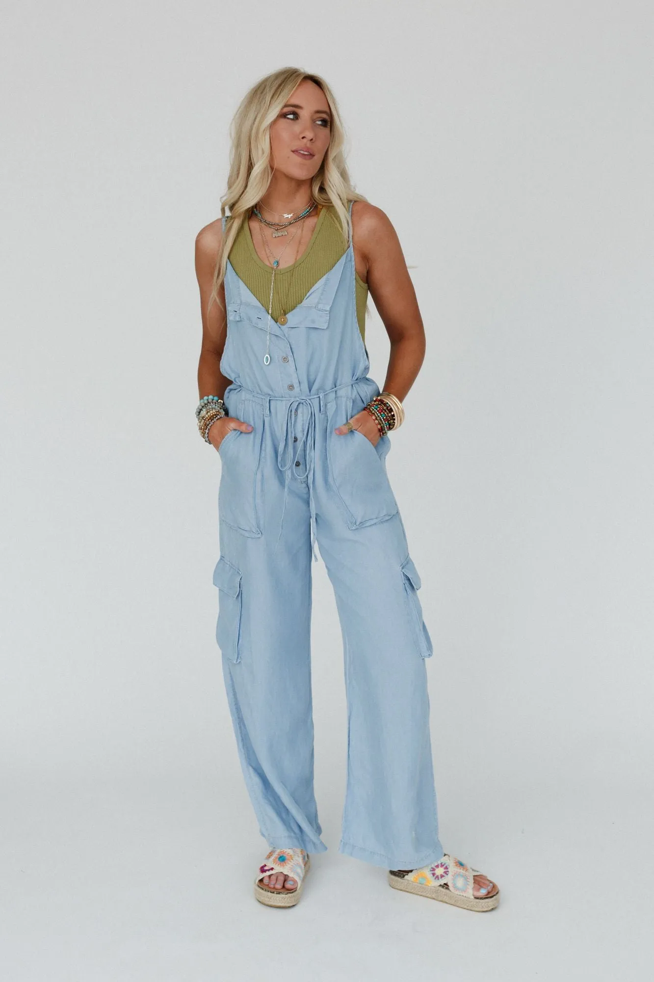 Retro Rhythm Jumpsuit - Blue