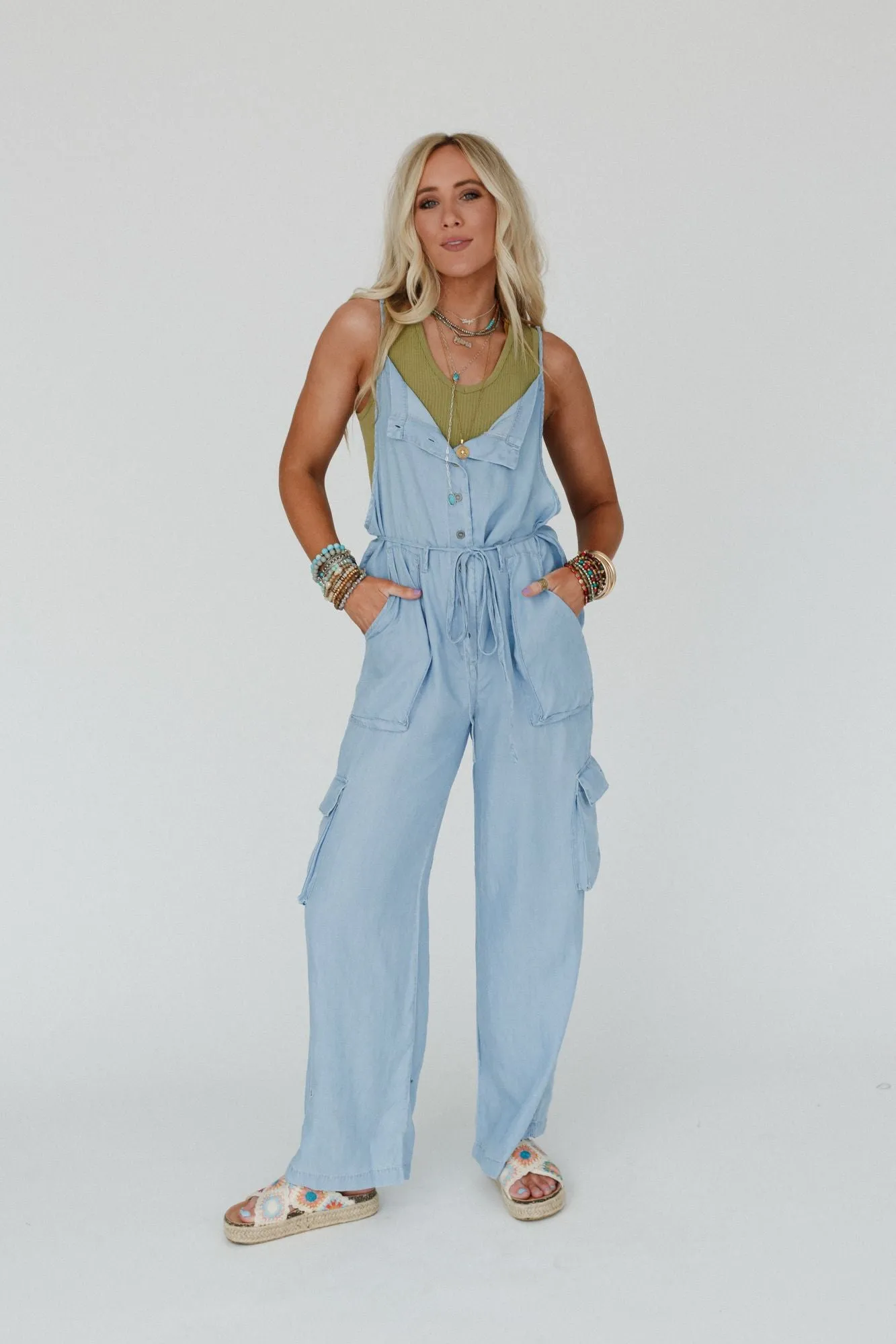 Retro Rhythm Jumpsuit - Blue