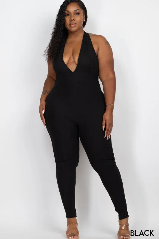 RIGHT TIME Comfy Halter Neck Jumpsuit