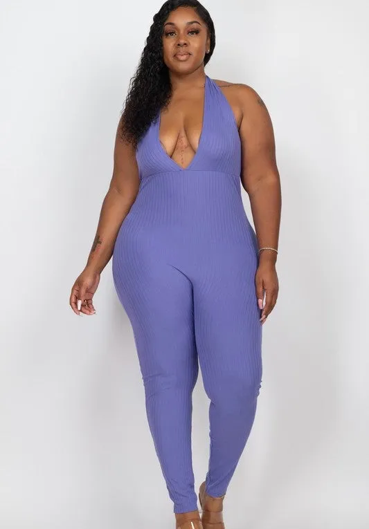 RIGHT TIME Comfy Halter Neck Jumpsuit