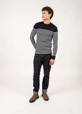 Rochefort striped sailor jumper - slim fit, in merino wool (NAVY/ECUME)