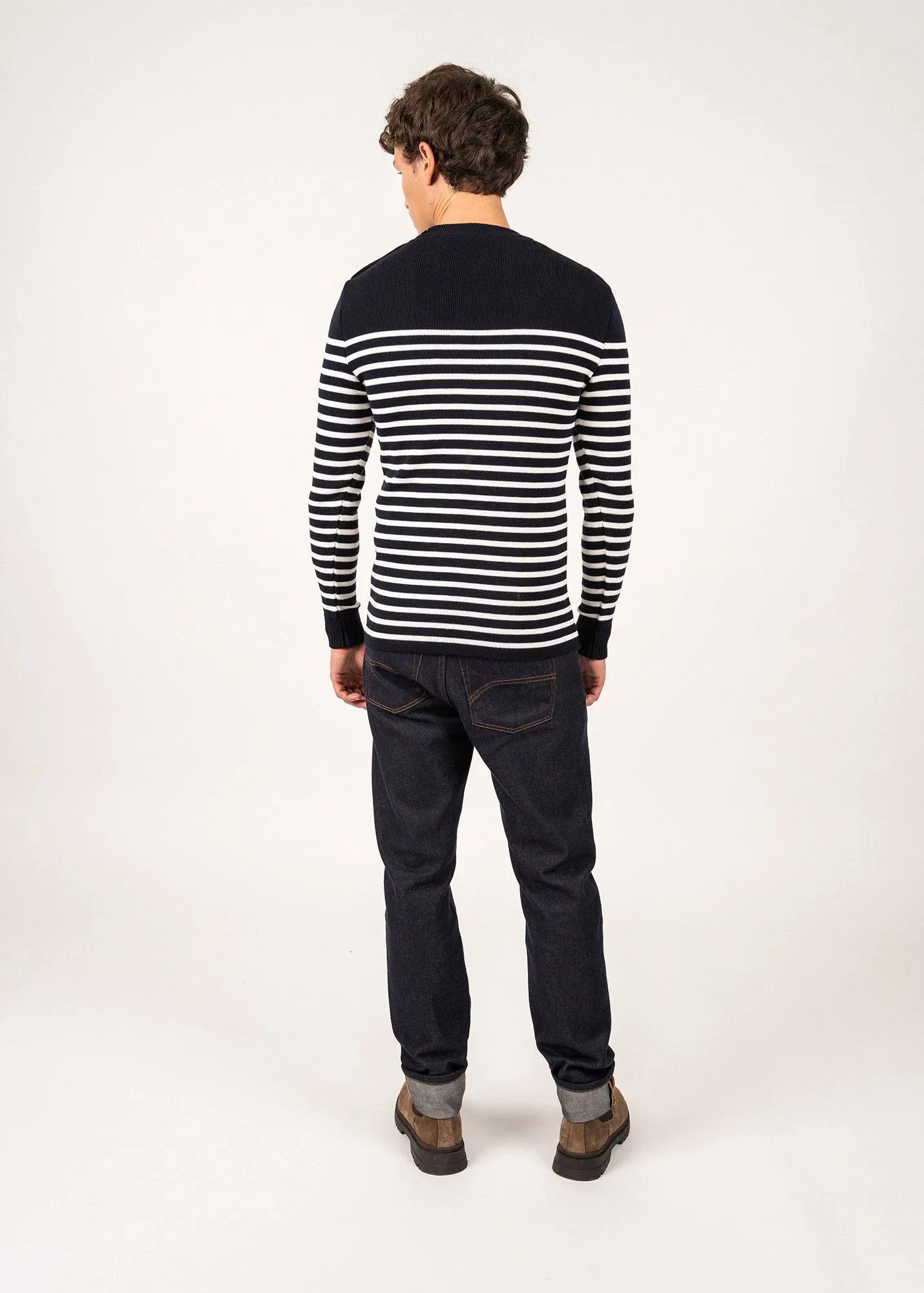 Rochefort striped sailor jumper - slim fit, in merino wool (NAVY/ECUME)