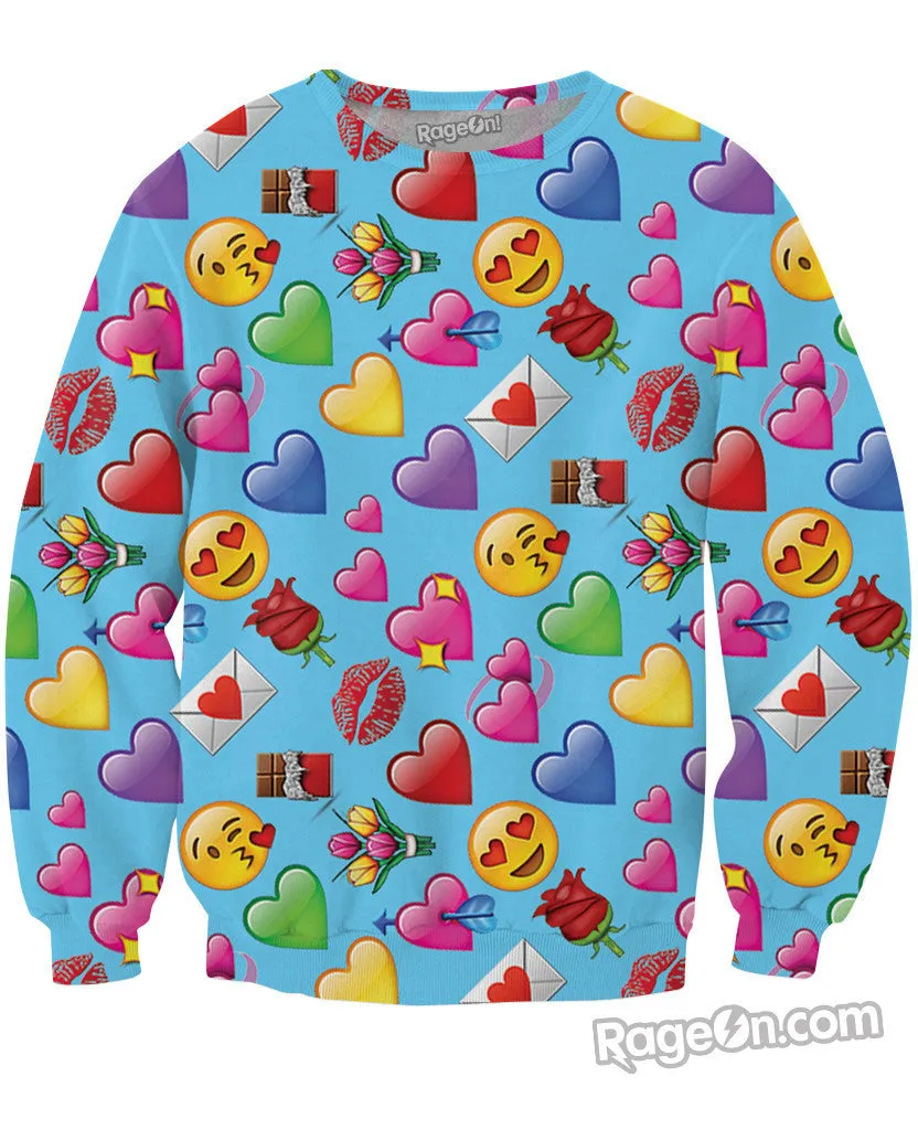 Romantic Emojis Crewneck Sweatshirt