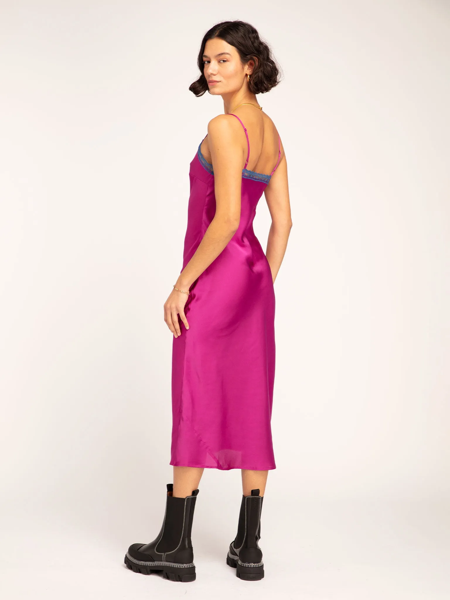 Rosanna Lace Slip Dress in Purple