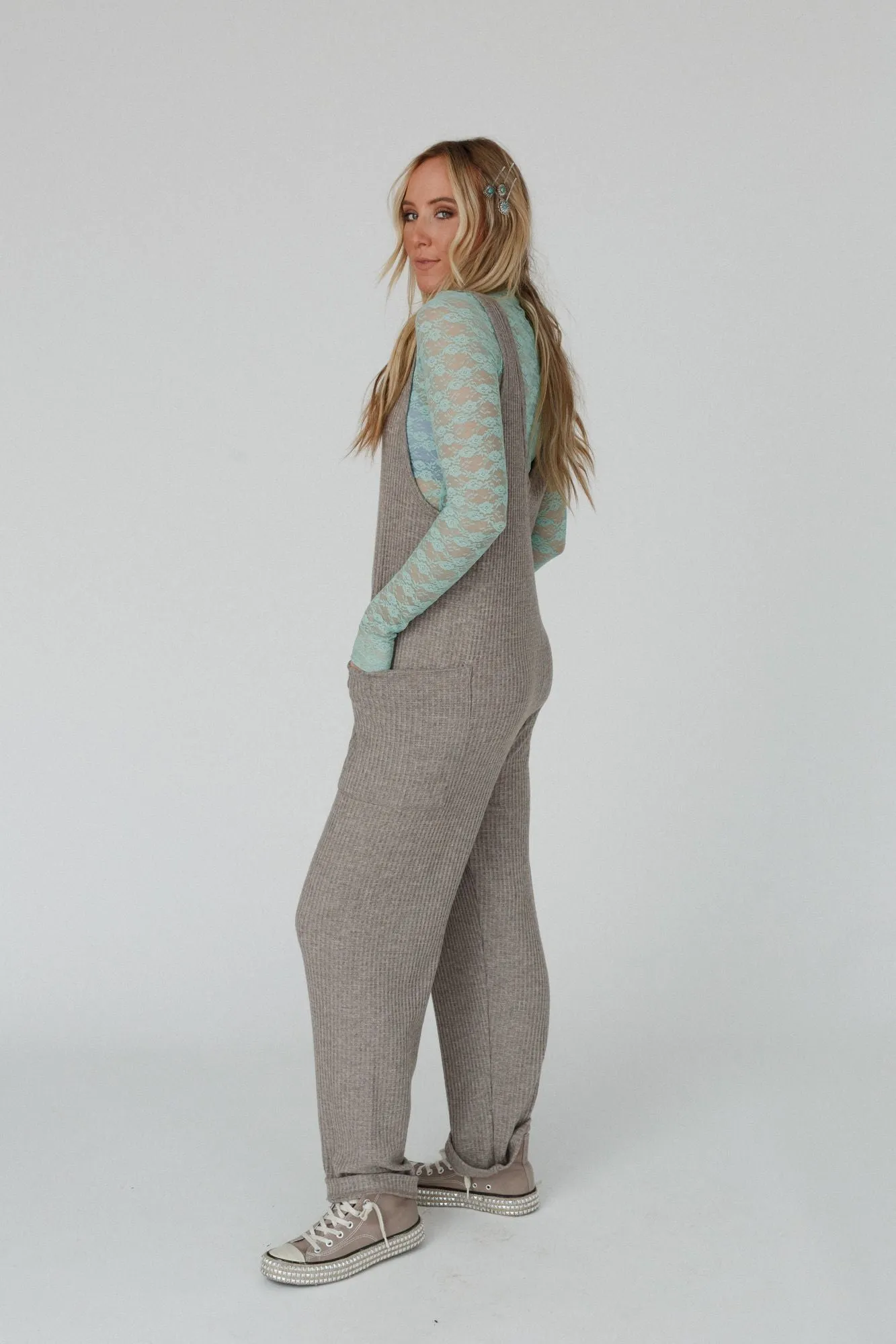 Running Wild Relaxed Pocketed Jumpsuit - Gray