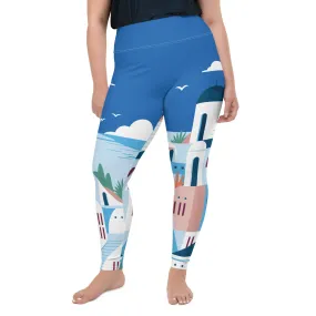 Santorini Print Plus Size Leggings