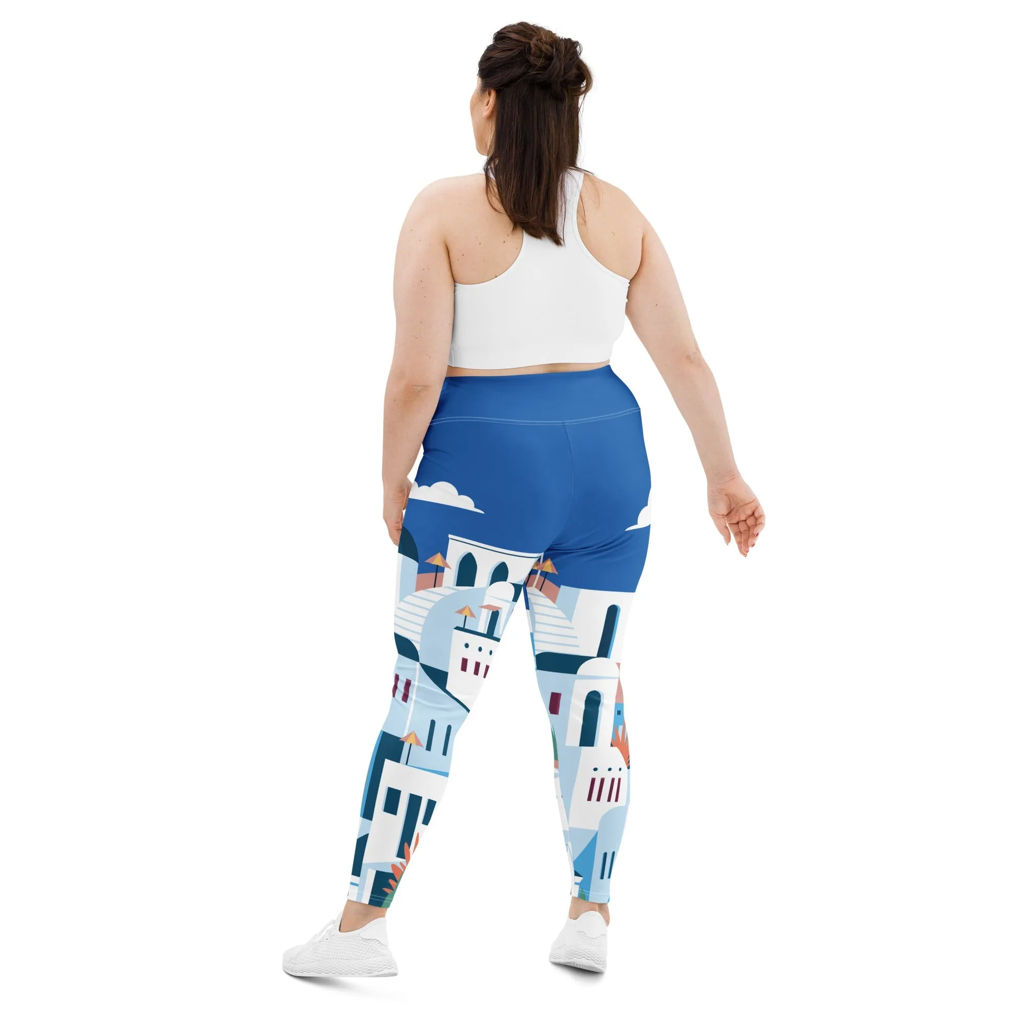 Santorini Print Plus Size Leggings