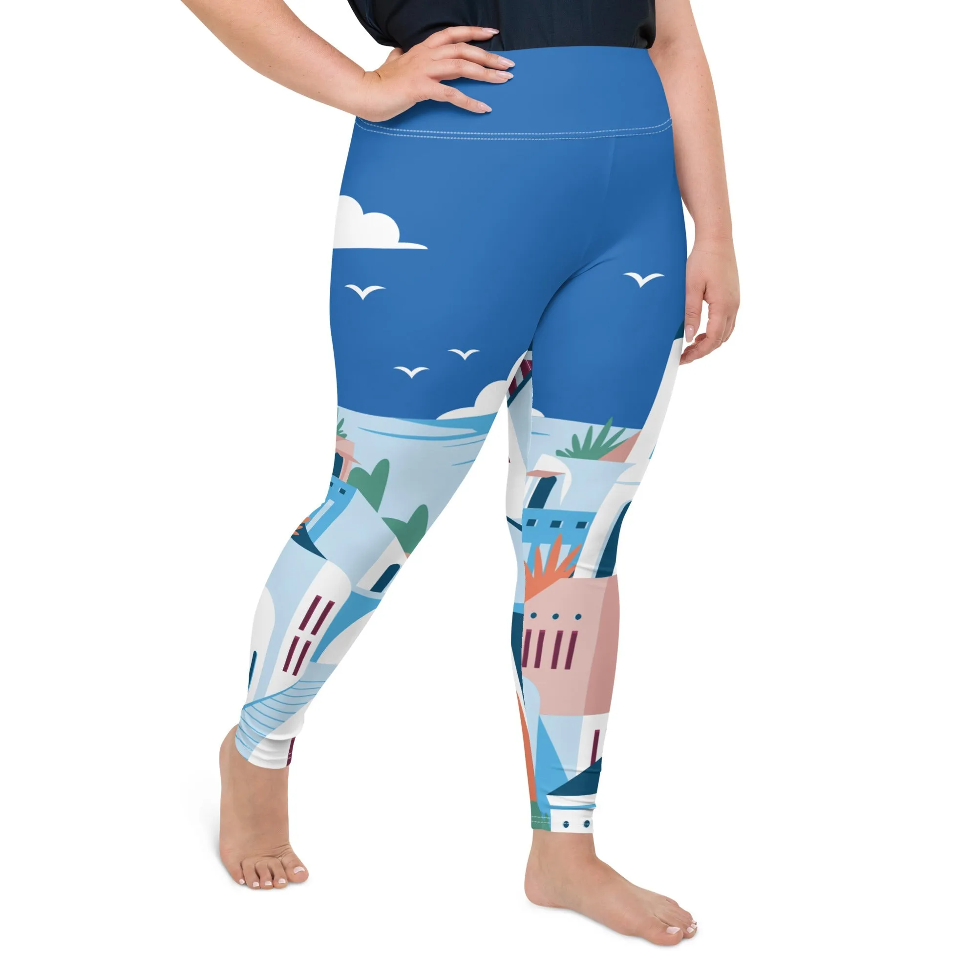 Santorini Print Plus Size Leggings