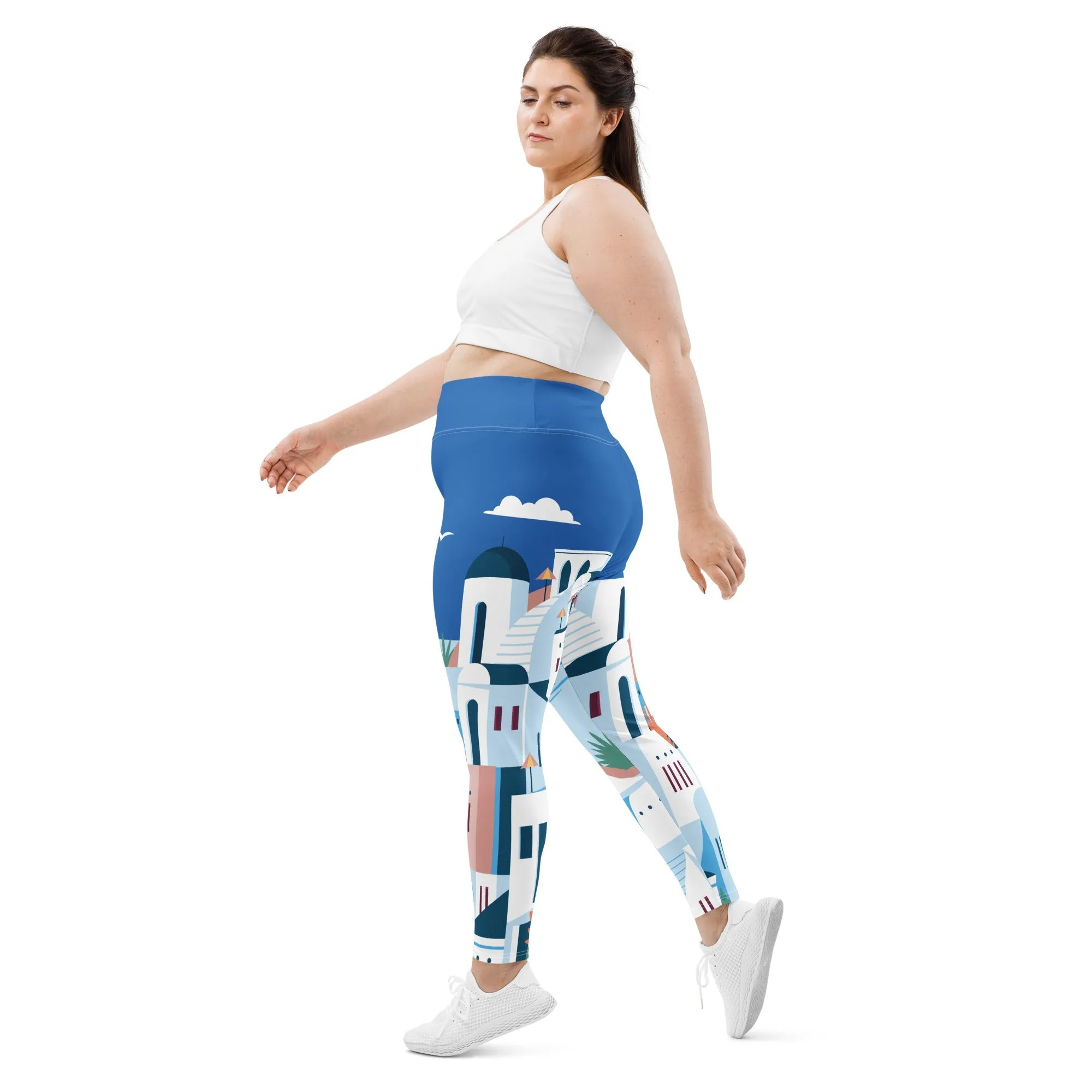 Santorini Print Plus Size Leggings