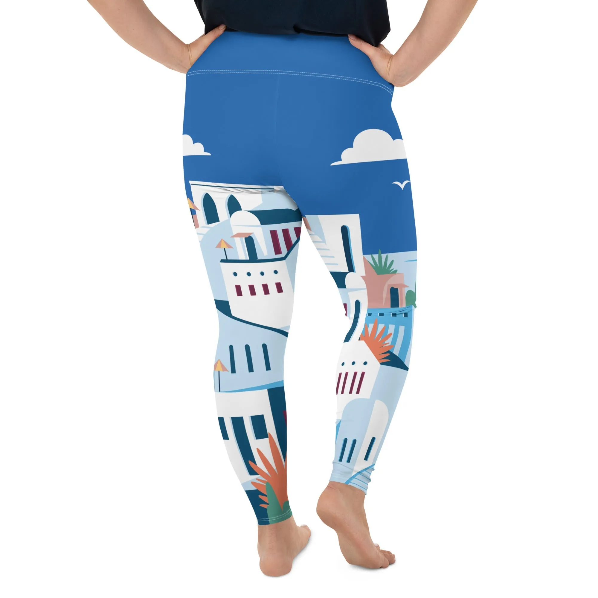 Santorini Print Plus Size Leggings