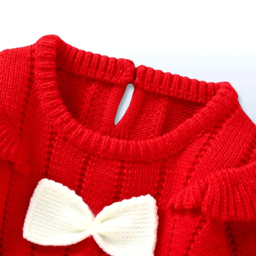 Scarlet Snow Knit Romper (0-18M)