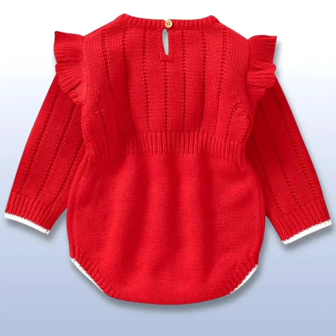 Scarlet Snow Knit Romper (0-18M)