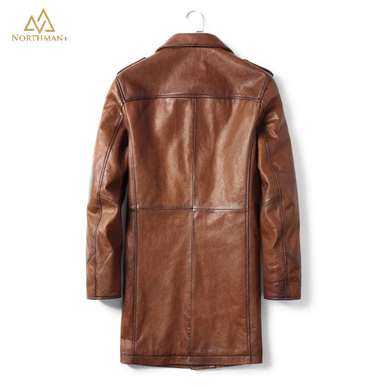 Sherlock Over Coat leather jacket in Brown