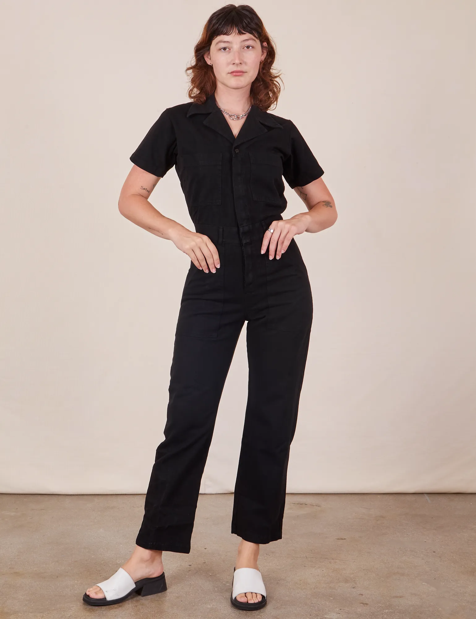 Short Sleeve Jumpsuit - Basic Black